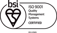 BSI ISO 9001 Quality management systems certified badge